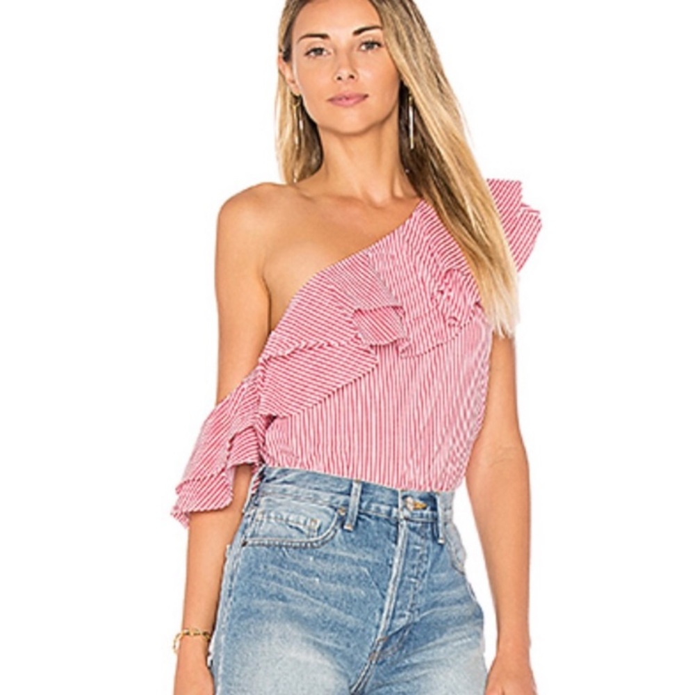 L’Academie x Revolve Asymmetrical Top Sz M NWOT